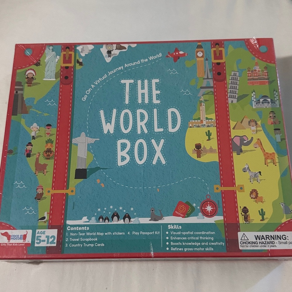 Brand New, sealed, THE WORLD BOX Educational Board Game Ages 5-12